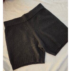 Topshop Black Knit Lounge Shorts - Size US 12- High-Rise Ribbed Trim